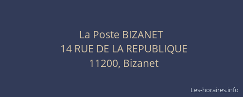 La Poste BIZANET