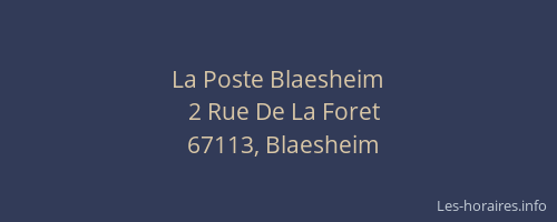 La Poste Blaesheim
