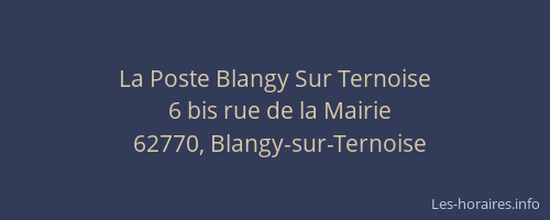 La Poste Blangy Sur Ternoise