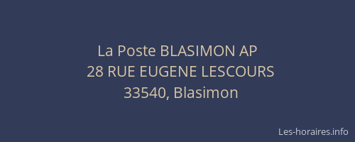 La Poste BLASIMON AP