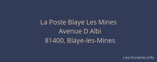 La Poste Blaye Les Mines