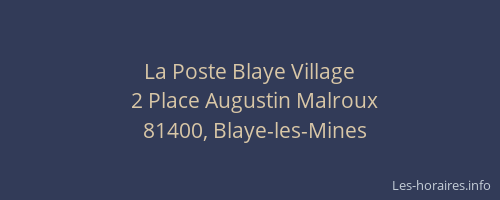 La Poste Blaye Village