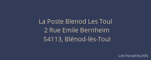 La Poste Blenod Les Toul