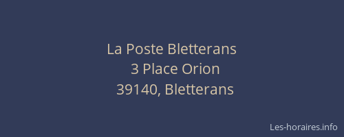 La Poste Bletterans
