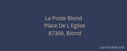 La Poste Blond