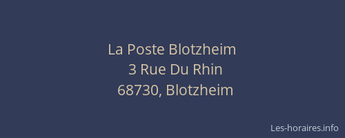 La Poste Blotzheim