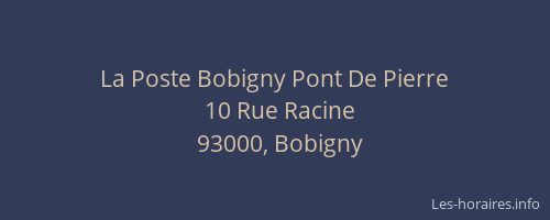 La Poste Bobigny Pont De Pierre