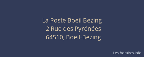 La Poste Boeil Bezing