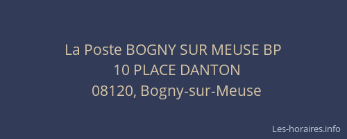 La Poste BOGNY SUR MEUSE BP