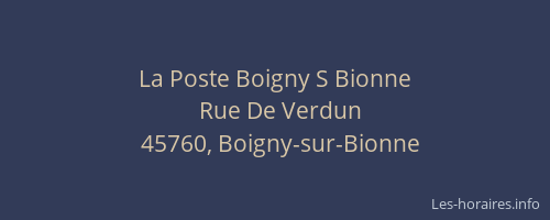 La Poste Boigny S Bionne