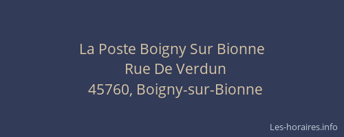 La Poste Boigny Sur Bionne