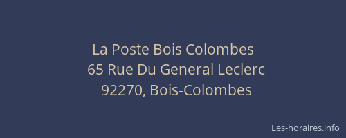 La Poste Bois Colombes