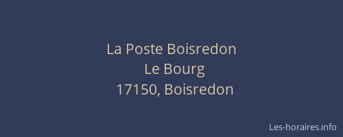 La Poste Boisredon