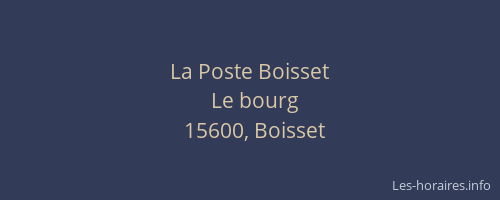 La Poste Boisset