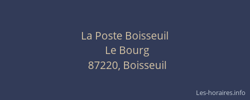 La Poste Boisseuil