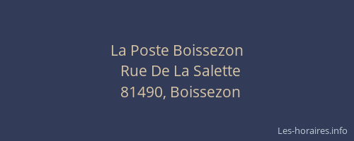 La Poste Boissezon