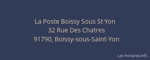 La Poste Boissy Sous St Yon