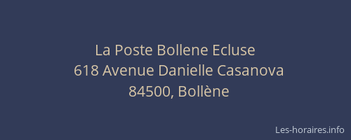 La Poste Bollene Ecluse