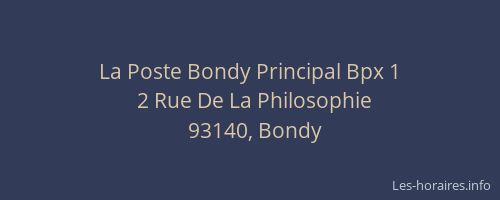La Poste Bondy Principal Bpx 1