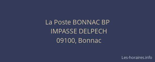 La Poste BONNAC BP