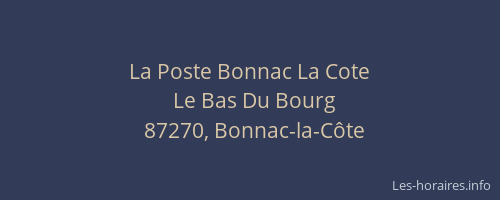 La Poste Bonnac La Cote