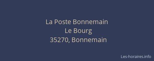 La Poste Bonnemain
