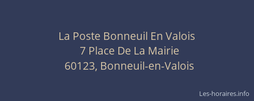 La Poste Bonneuil En Valois