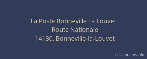 La Poste Bonneville La Louvet