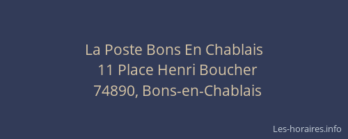 La Poste Bons En Chablais