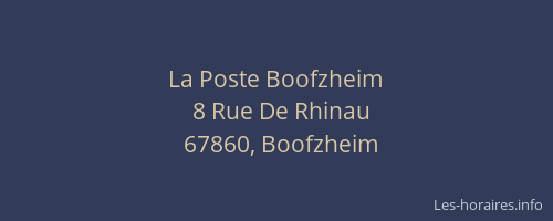 La Poste Boofzheim