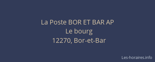 La Poste BOR ET BAR AP