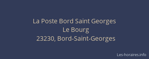La Poste Bord Saint Georges