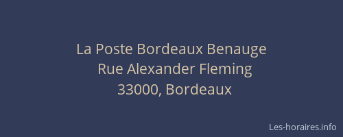 La Poste Bordeaux Benauge