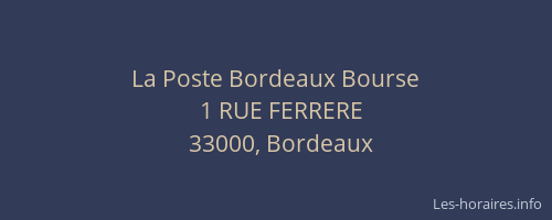 La Poste Bordeaux Bourse
