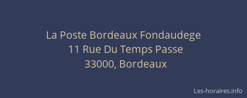 La Poste Bordeaux Fondaudege