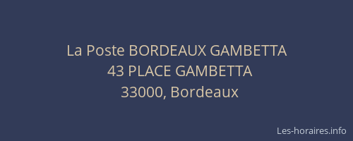La Poste BORDEAUX GAMBETTA