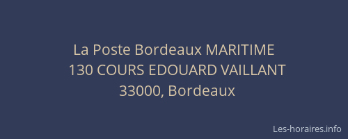 La Poste Bordeaux MARITIME