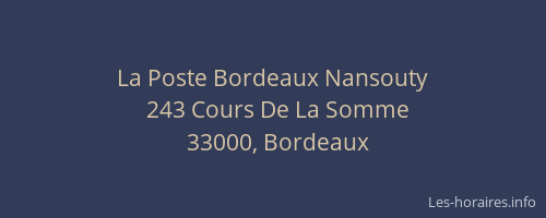 La Poste Bordeaux Nansouty
