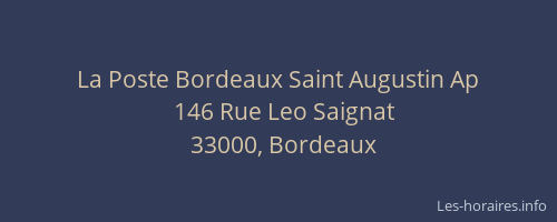 La Poste Bordeaux Saint Augustin Ap