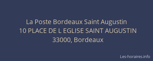 La Poste Bordeaux Saint Augustin