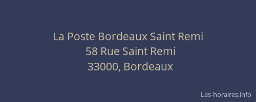La Poste Bordeaux Saint Remi