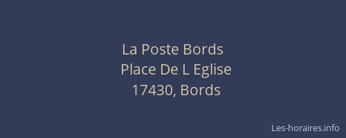 La Poste Bords