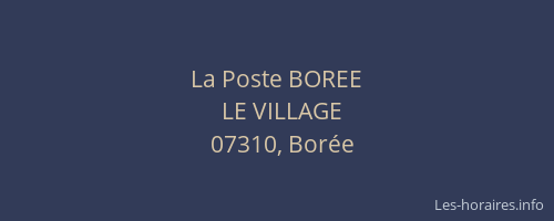La Poste BOREE
