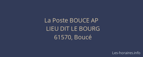 La Poste BOUCE AP