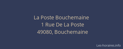 La Poste Bouchemaine