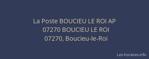 La Poste BOUCIEU LE ROI AP