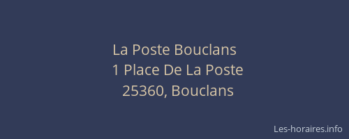 La Poste Bouclans