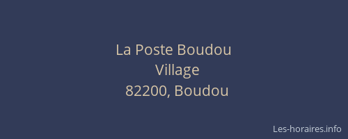 La Poste Boudou
