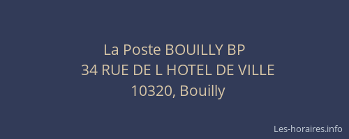La Poste BOUILLY BP