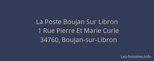 La Poste Boujan Sur Libron